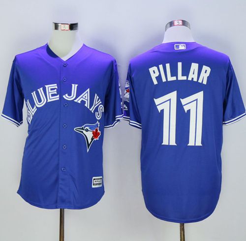 Blue Jays #11 Kevin Pillar Blue New Cool Base 40th Anniversary Stitched MLB Jersey - Click Image to Close